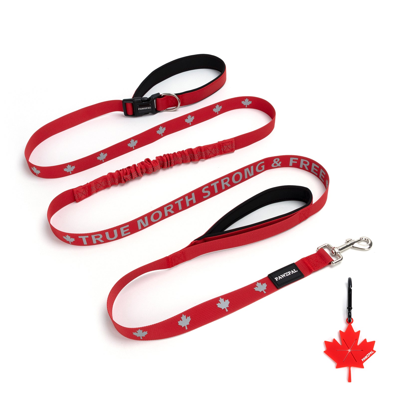 PAWZPAL Hands Free Dog Leash - Adjustable Waist/Crossbody 2-in-1 Belt with Shock-Absorbing, Traffic Handle, Reflective and Heavy Duty for Running, Jogging and Hiking