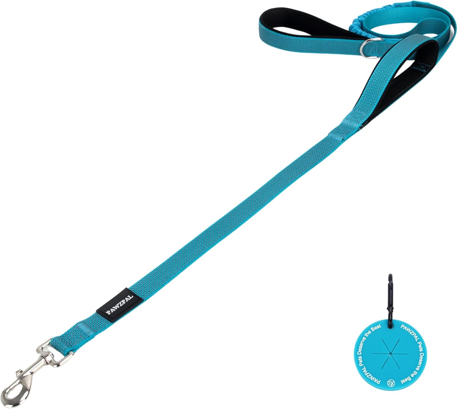 PAWZPAL 6FT Bungee Dog Leash – Padded Double Handle & Reflective | 4 Colors