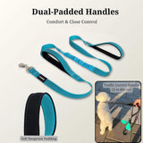 PAWZPAL 6FT Bungee Dog Leash – Padded Double Handle & Reflective | 4 Colors