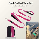 PAWZPAL 6FT Bungee Dog Leash – Padded Double Handle & Reflective | 4 Colors
