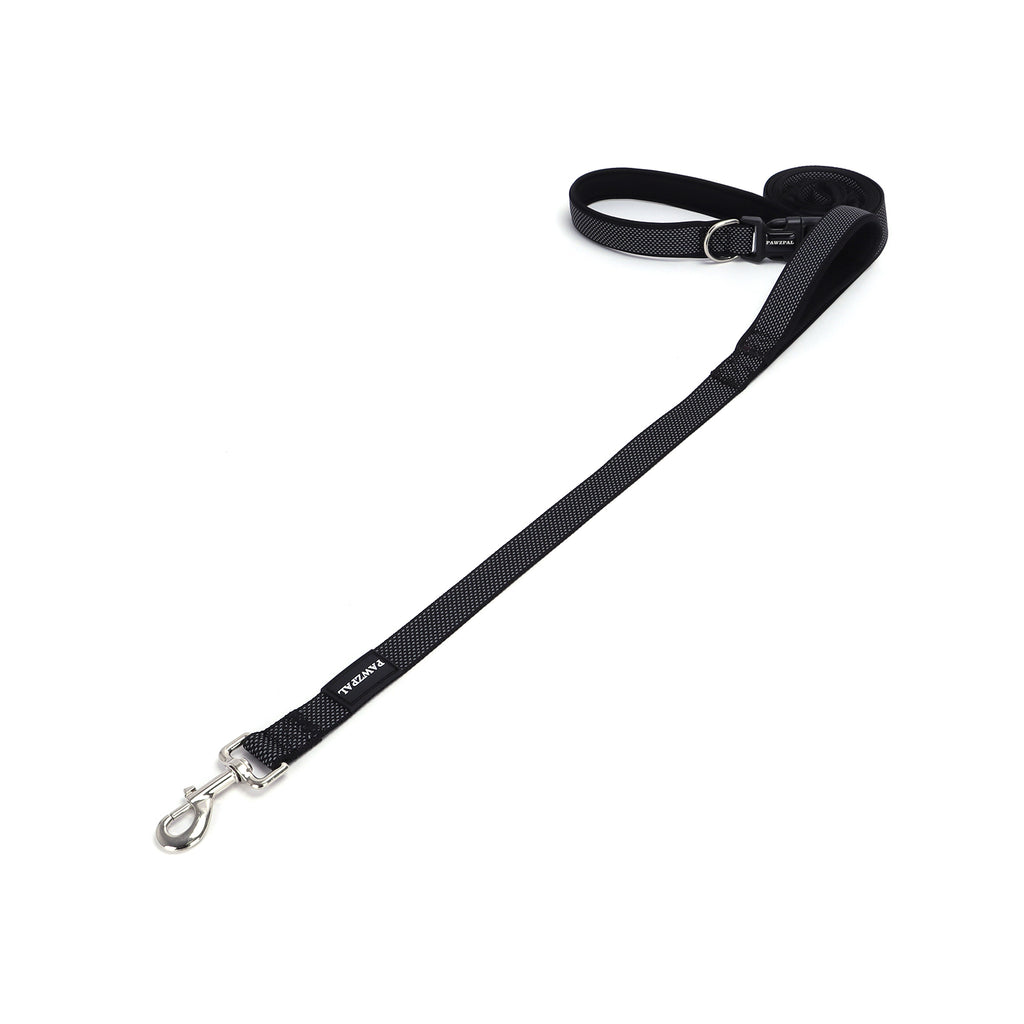 PAWZPAL Hands Free Dog Leash Classic Black - Adjustable Waist/Crossbody 2-in-1 Belt with Shock-Absorbing, Traffic Handle, Reflective and Heavy Duty for Running, Jogging and Hiking