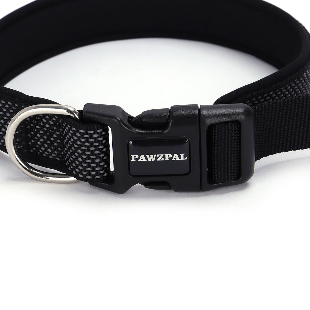 PAWZPAL Hands Free Dog Leash Classic Black - Adjustable Waist/Crossbody 2-in-1 Belt with Shock-Absorbing, Traffic Handle, Reflective and Heavy Duty for Running, Jogging and Hiking