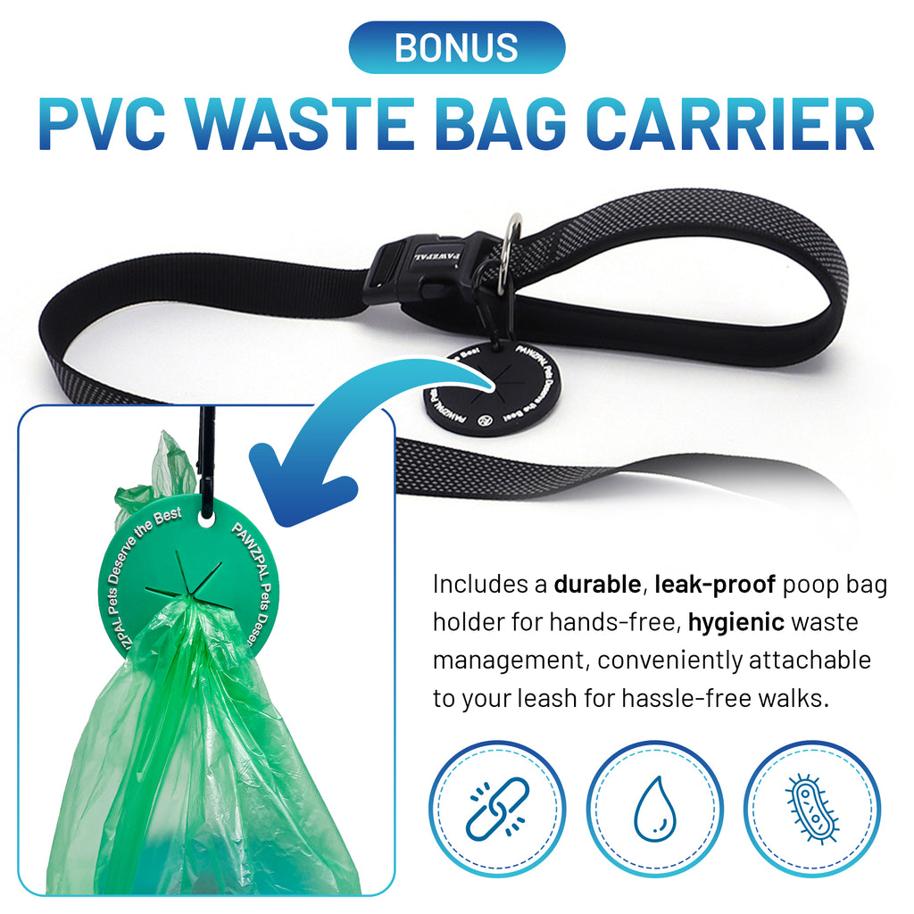 PAWZPAL Hands Free Dog Leash Aqua Blue - Adjustable Waist/Crossbody 2-in-1 Belt with Shock-Absorbing, Traffic Handle, Reflective and Heavy Duty for Running, Jogging and Hiking