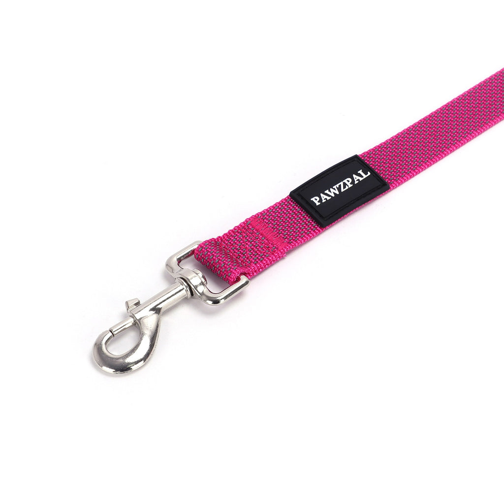 PAWZPAL Hands Free Dog Leash Hot Pink- Adjustable Waist/Crossbody 2-in-1 Belt with Shock-Absorbing, Traffic Handle, Reflective and Heavy Duty for Running, Jogging and Hiking