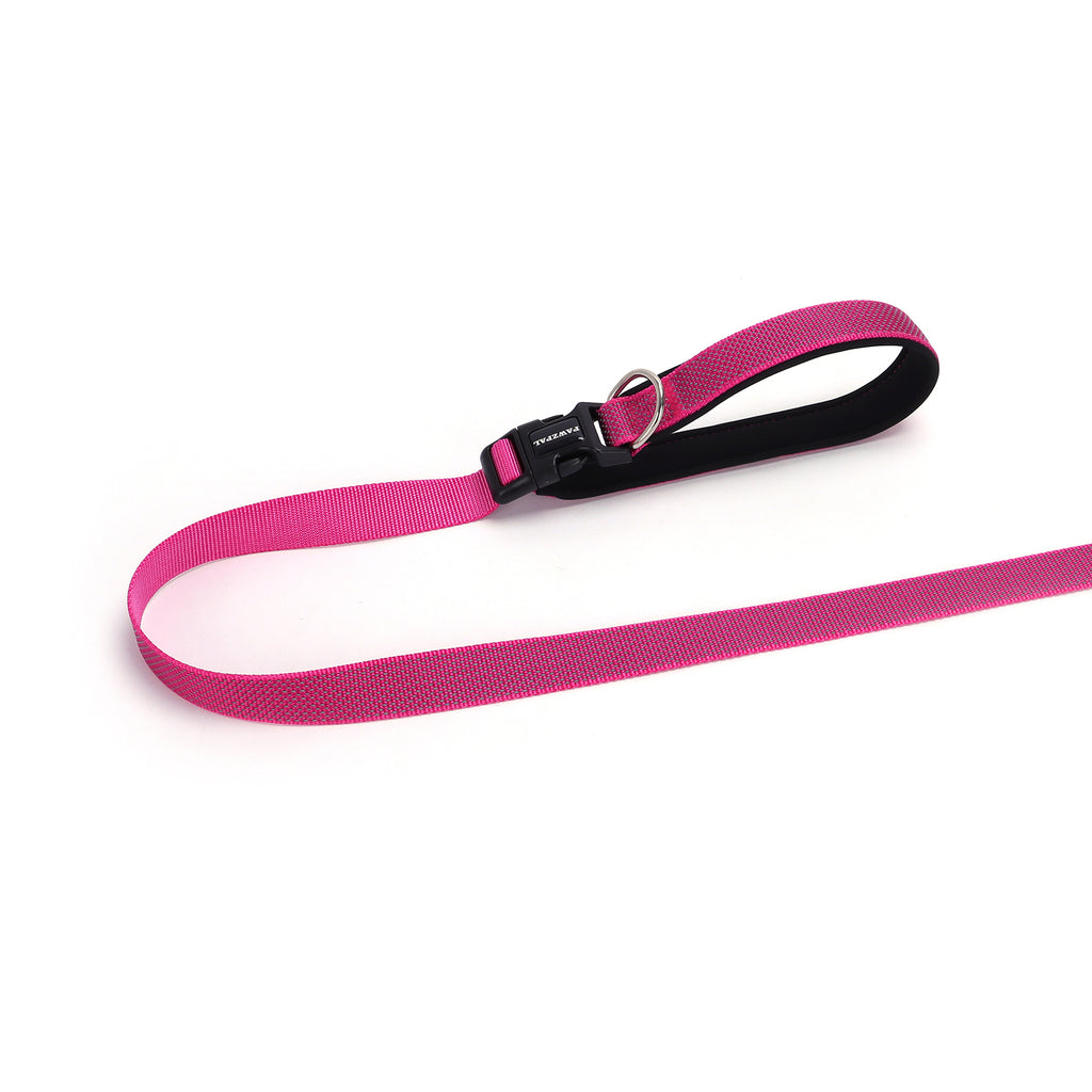 PAWZPAL Hands Free Dog Leash Hot Pink- Adjustable Waist/Crossbody 2-in-1 Belt with Shock-Absorbing, Traffic Handle, Reflective and Heavy Duty for Running, Jogging and Hiking