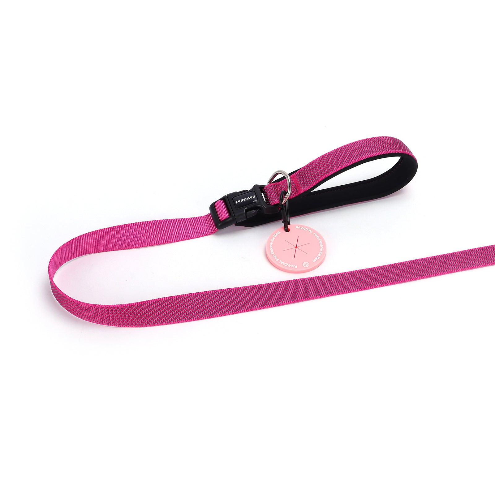 PAWZPAL Hands Free Dog Leash Hot Pink- Adjustable Waist/Crossbody 2-in-1 Belt with Shock-Absorbing, Traffic Handle, Reflective and Heavy Duty for Running, Jogging and Hiking