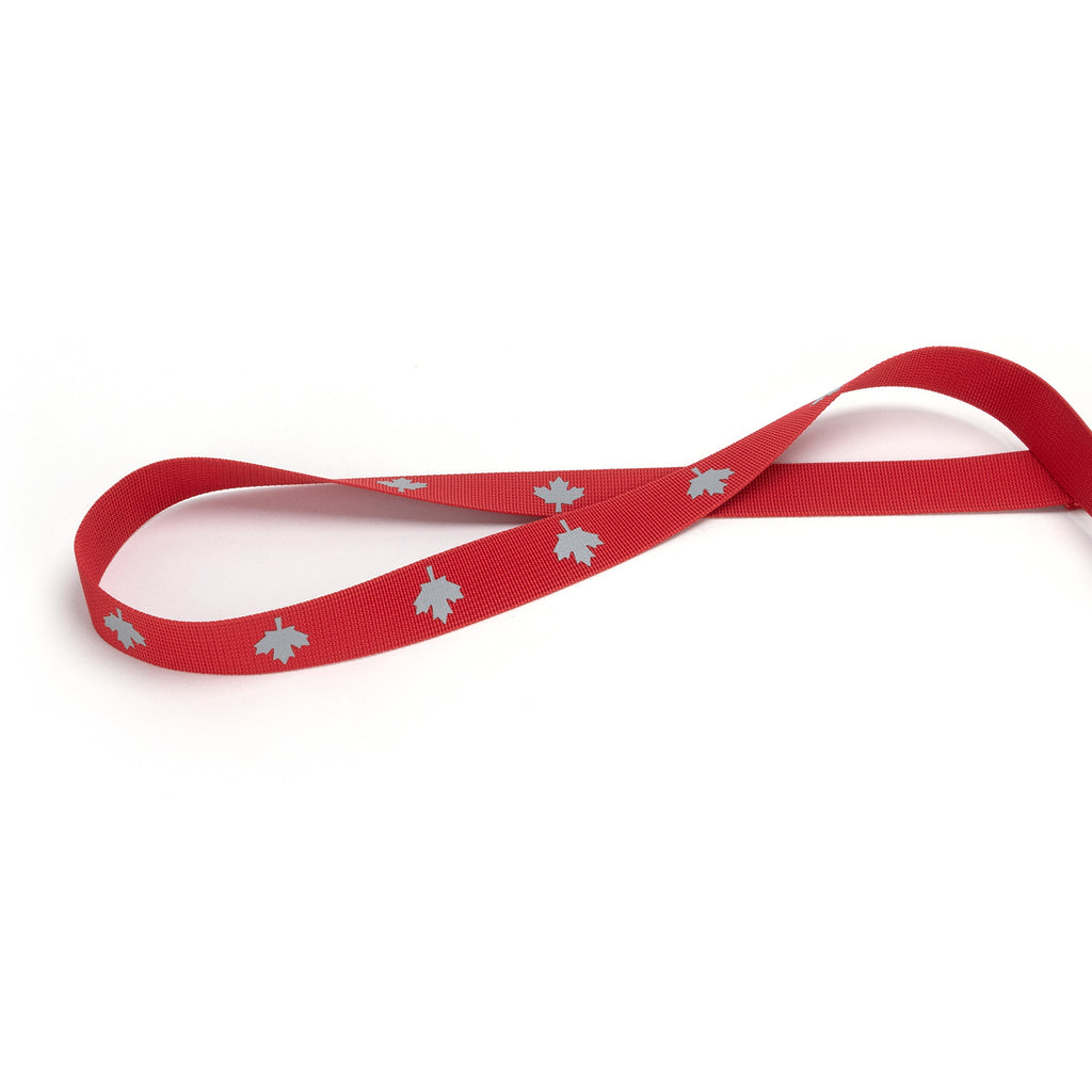 8-10FT Hands Free Dog Leash - Waist/Crossbody 2-in-1 Belt with Shock-Absorbing, Traffic Handle, Maple Leaf Reflective and Waste Bag Carrier Maple Red