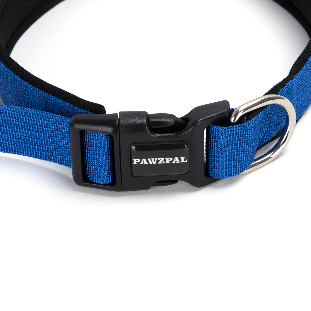 Hands Free Dog Leash - Waist/Crossbody 2-in-1 Belt with Shock-Absorbing, Traffic Handle, Maple Leaf Reflective and Waste Bag Carrier Maple Blue