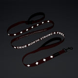 PawzPal Hands-Free Dog Leash | No-Pull • Reflective • Shock-Absorbing (6–10 ft) Maple Red/Blue