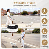 PawzPal Hands-Free Dog Leash | No-Pull • Reflective • Shock-Absorbing (6–10 ft) Maple Red/Blue