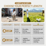 PawzPal Hands-Free Dog Leash | No-Pull • Reflective • Shock-Absorbing (6–10 ft) Maple Red/Blue