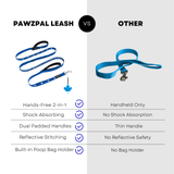 PawzPal Hands-Free Dog Leash | No-Pull • Reflective • Shock-Absorbing (6–10 ft) Maple Blue